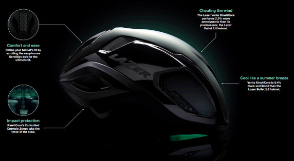 Lazer Vento KinetiCore White Road Helmet