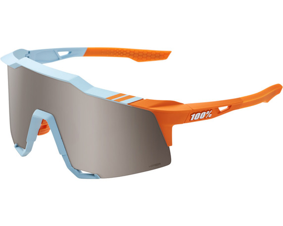 100% Speedcraft Sunglasses Soft Tact Two Tone (HiPER Silver Mirror Lens)