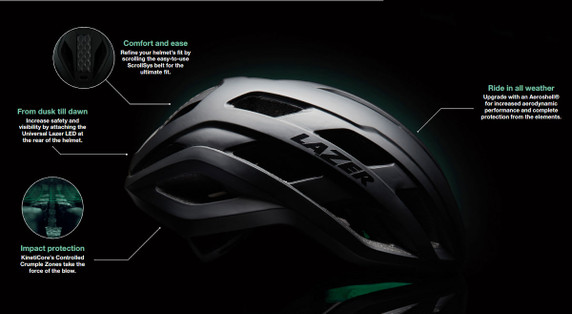 Lazer Strada KinetiCore Full Matte Black Road Helmet