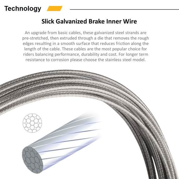 Jagwire Mountain Sport Brake Cable SRAM/Shimano Slick Galvanized 1.5 x 2000mm