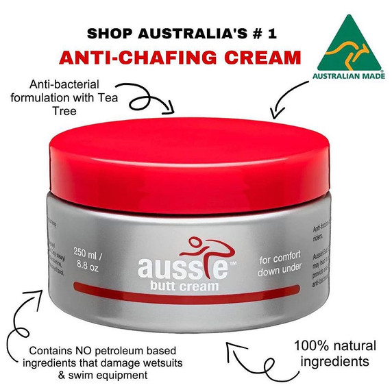 Aussie Butt Cream Chamois Cream 250mL Tub