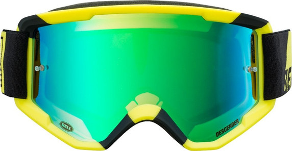 Bell Descender CrossBones MTB Goggles Hi-Viz Yellow/Black with Green Mirror Lens