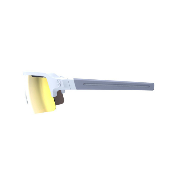 BBB Fuse Sunglasses Matte White Frame MLC Gold Lens