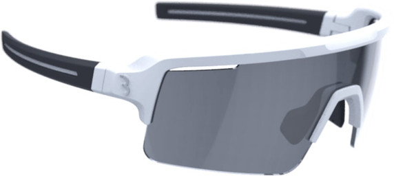 BBB Fuse Sunglasses Matte White/Black Frame Smoke Flash Mirror Lens