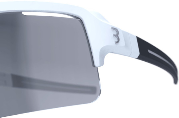 BBB Fuse Sunglasses Matte White/Black Frame Smoke Flash Mirror Lens