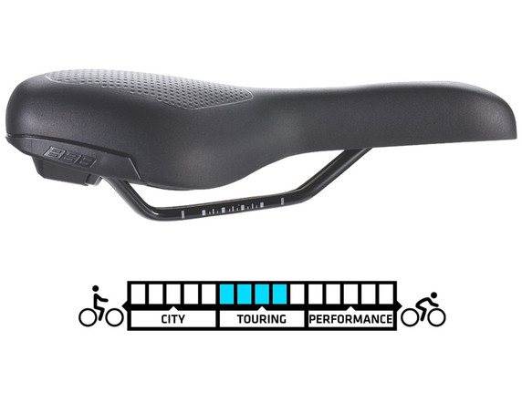 BBB BSD-112 SportPlus 185mm Memory Foam Touring Saddle Black