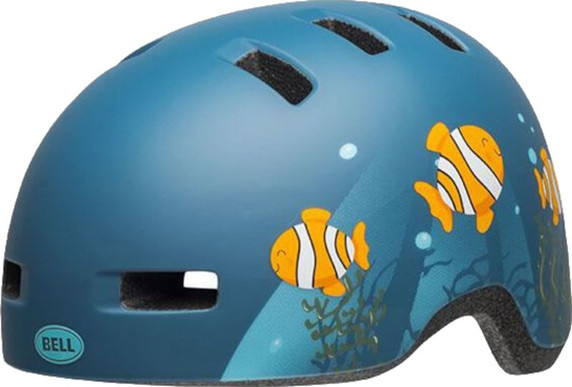 Bell Lil Ripper Helmet Matte Grey/Blue Clown Fish