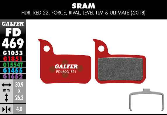 Galfer Bike FD469 Sram Red 22 Advanced Disc Brake Pads