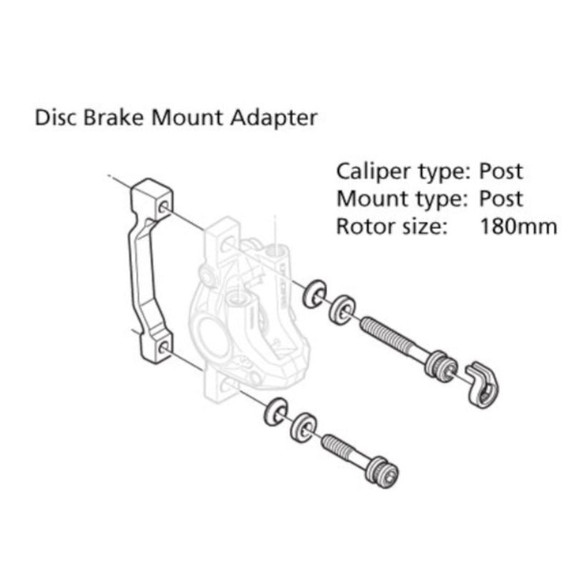 Shimano SM-MA-F180-PP2A 180mm Front Disc Brake Adapter