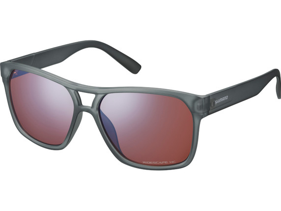 Shimano Square Sunglasses Transparent Dark Grey (Ridescape High Contrast Lens)