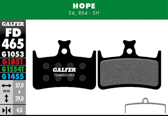 Galfer Bike FD465 Hope E4/RX4 Standard Disc Brake Pads