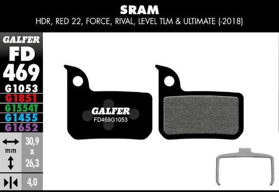 Galfer Bike FD469 Sram Red 22 Standard Disc Brake Pads