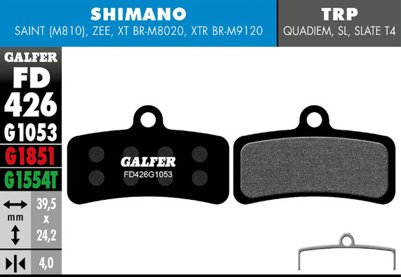Galfer Bike FD426 Shimano XTR/Saint/Zee Standard Disc Brake Pads