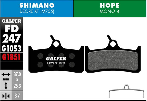 Galfer Bike FD247 Shimano Deore XT/Hope Standard Disc Brake Pads