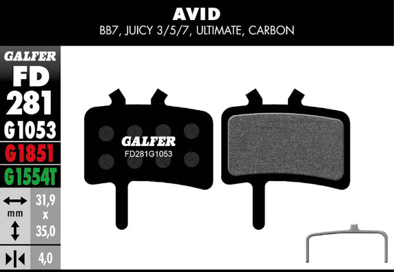 Galfer Bike FD281 Avid Juicy/Carbon/Ultimate Standard Disc Brake Pads