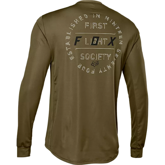 Fox Ranger Font Olive Green MTB LS Jersey L