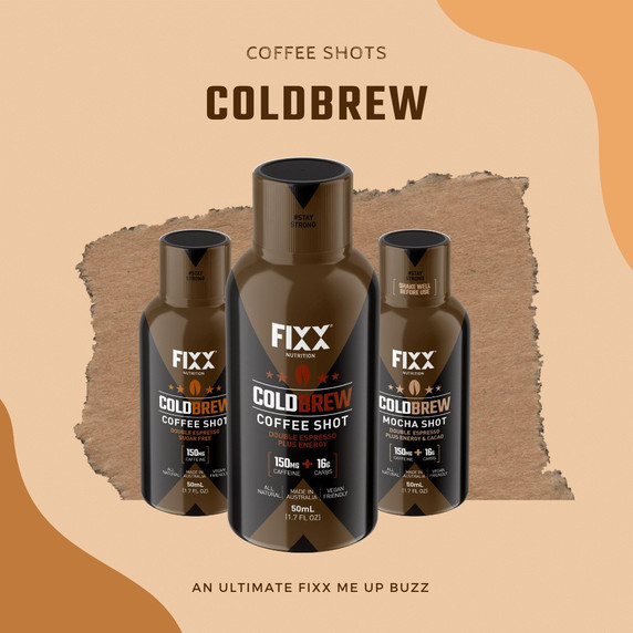 Fixx Nutrition Cold Brew Coffee Shot Bottle Sugar Free 50mL