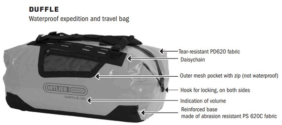 Ortlieb 60L Duffle 60 Bag Olive/Black