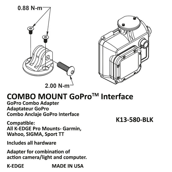 K-Edge Combo Adapter for Go-Pro Mount