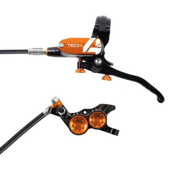 Hope Tech4 V4 Rear Disc Brake Black/Orange Black Cable