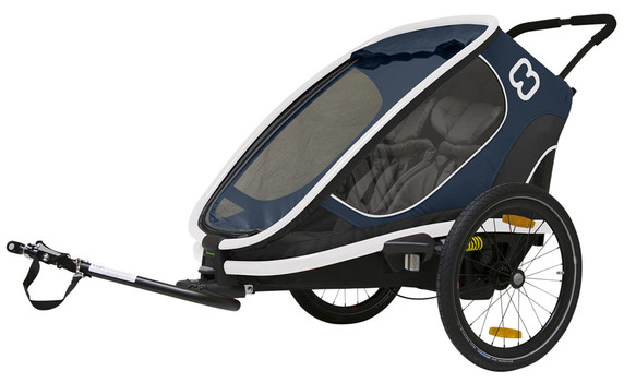 Hamax Outback Two Child Trailer w/Recline Blue/White