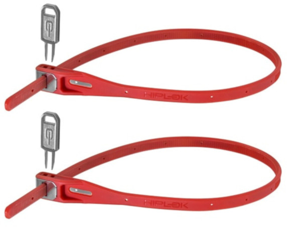 Hiplok Z Lok Steel Core Security Tie Red (Pair)