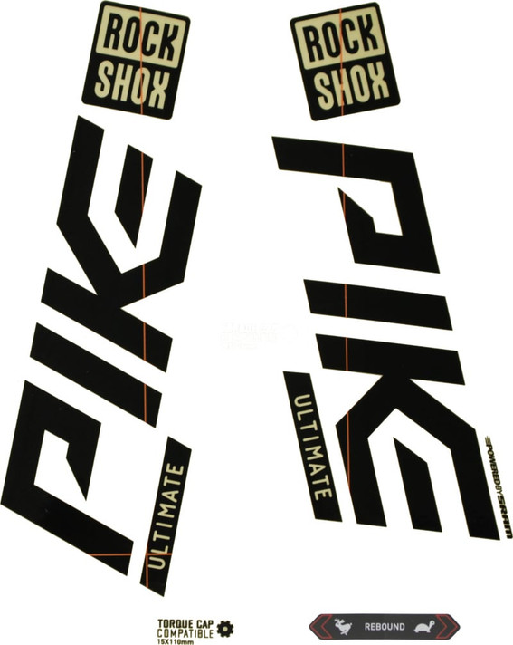 RockShox Pike Ultimate 27/29 Fork Decal Kit Gloss Black For Silver
