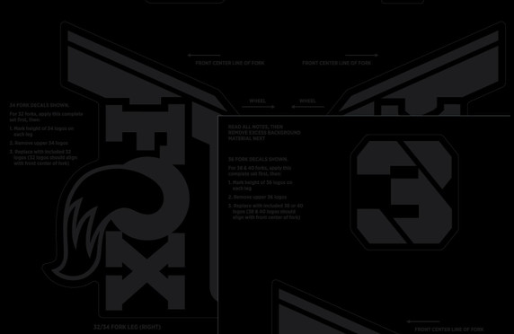 Fox Custom Fork and Shock Decal Kit 2021 Stealth Black