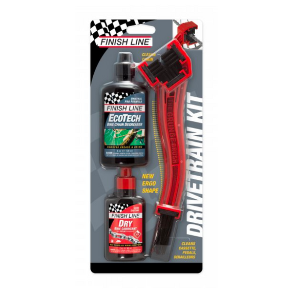 Finish Line 4oz Degreaser 2oz Lube Cycling Kit Brush