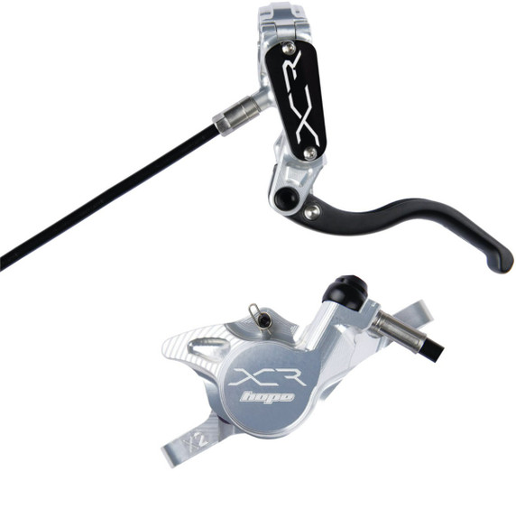 Hope Tech4 XCR X2 Brake Silver/Black Hose Front