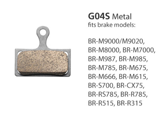 Shimano XT SLX Alfine G04S Metal Disc Brake Pads w/Split Pin