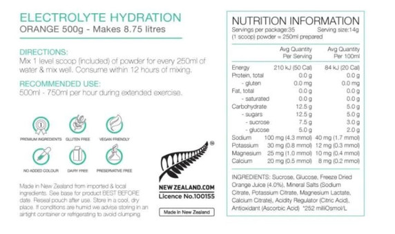 Pure Hydration 500g Electrolytes Orange