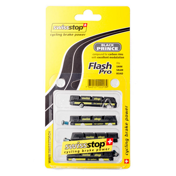 SwissStop Black Prince Shim/SRAM Flash PRO Carbon Rim Brake Pads Black