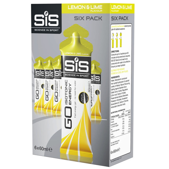 SIS GO Isotonic Energy Gels Lemon Lime 60ml (6 Pack)