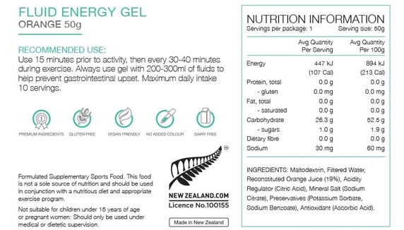 Pure Fluid Energy Gel 50g Orange