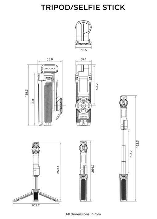 Quad Lock Tripod Selfie Stick