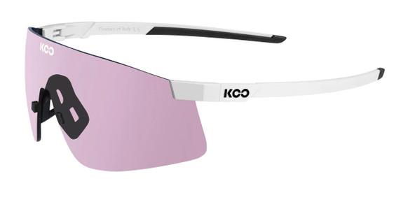 KOO Nova Sunglasses White Matt (Photocromic Pink Lens)