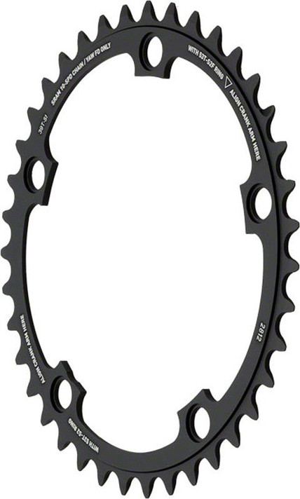 SRAM Red Yaw 10-Speed 130 BCD 39T Hidden Bolt Chainring Black