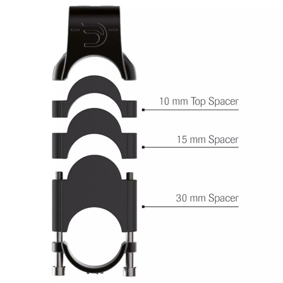 Deda Parabolica Fastblack Nylon Spacer Kit w/ Bolts 2x10,15,30mm