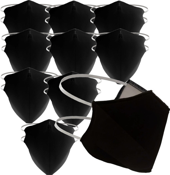 Santini Washable Face Masks 10 Pack Black