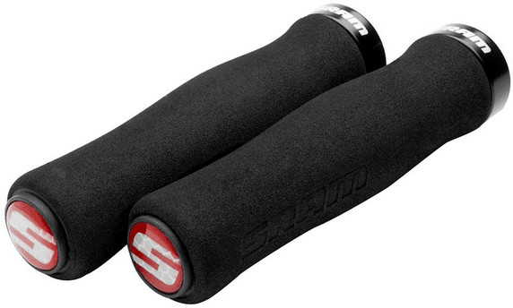 SRAM 129mm Contour Foam Locking Grips Black/Black (with Clamps & End Plugs)