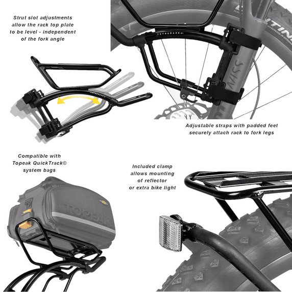 Topeak TetraRack M1 Quick-Mount MTB Front Pannier Rack Black