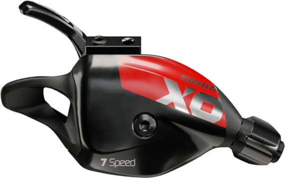 SRAM X01 DH X-Actuation 7 Speed Trigger Shifter with Discrete Clamp Red