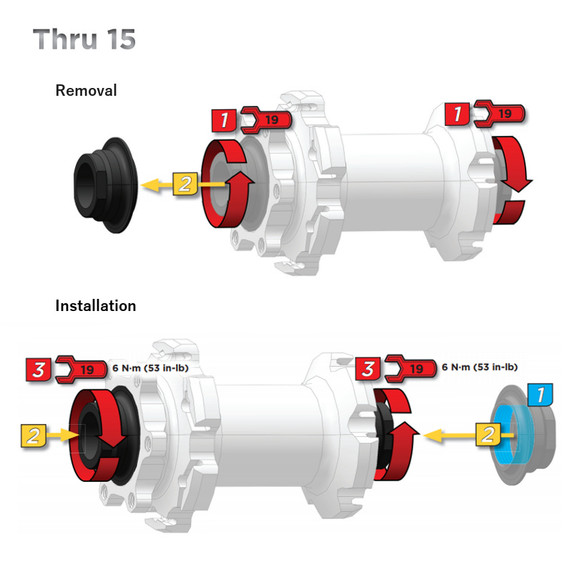 SRAM Rise 60 Front 15mm ThruAxle Hub Conversion Caps