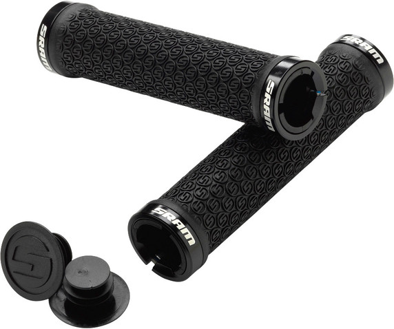 SRAM DH Silicone Locking Grips Black (with Double Clamps and End Plugs)