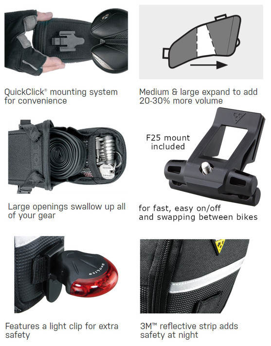 Topeak Aero Wedge Pack Quick Click Saddle Bag Large