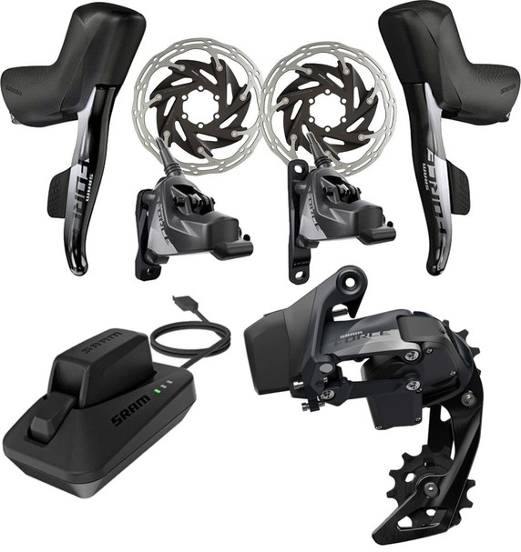 SRAM Force eTap AXS 1X HRD Hydraulic Flat Mount Upgrade Kit (Incl Rotors)