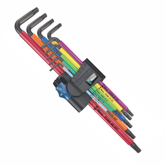Wera 967/9 Torx 1 Extra Long HF L-Key 9 Piece Set BlackLaser Multicolour