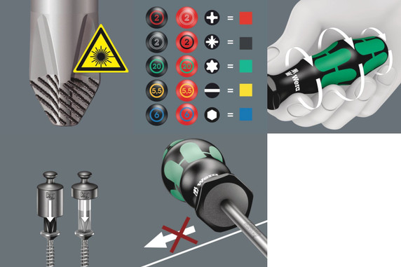 Wera 334/6 Kraftform Plus 5 Piece Screwdriver Set w/ Rack