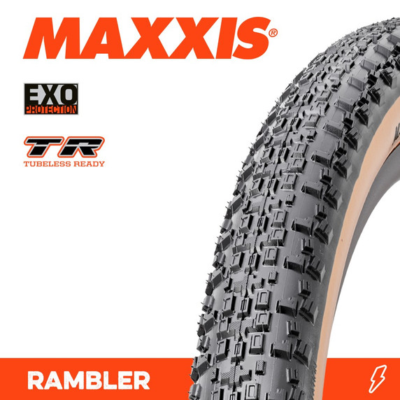 Maxxis Rambler EXO TR Tanwall Folding 60 TPI Gravel Tyre 700 x 50c